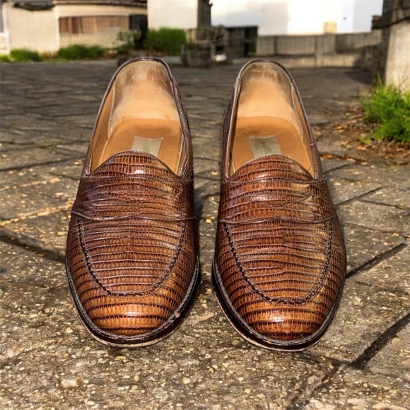 Mezlan Greenwich Genuine Lizard Skin Fashion Tan Sneaker